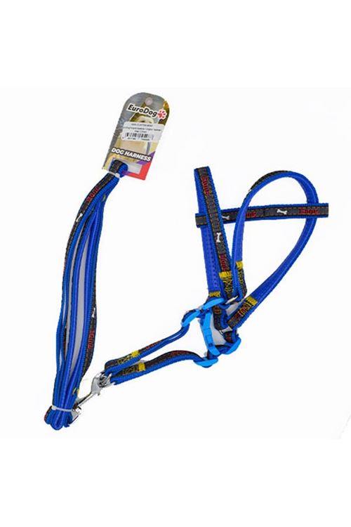 Euro Dog Köpek Uzatma Tasması ve Göğüs Tasması Mavi 120 Cm