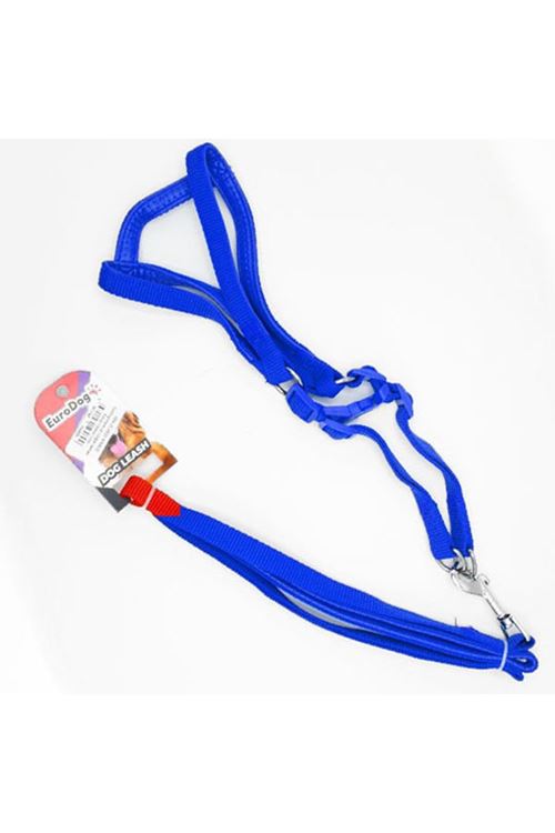 Euro Dog Köpek Uzatma Tasması ve Göğüs Tasması Mavi 15 Mm 115 Cm