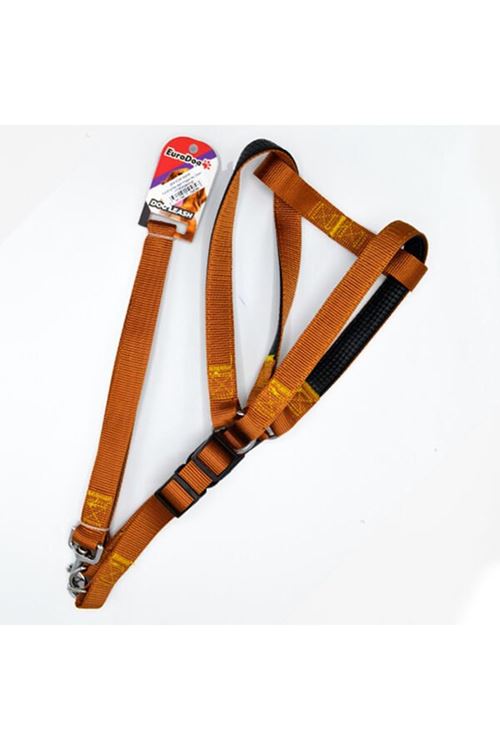 Euro Dog Köpek Uzatma Tasması ve Göğüs Tasması Takımı Kahverengi 25 Mm 120 Cm