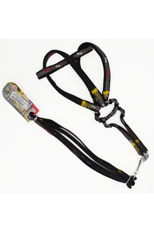 Euro Dog Köpek Uzatma Tasması ve Göğüs Tasması Siyah 20 Mm 120 Cm