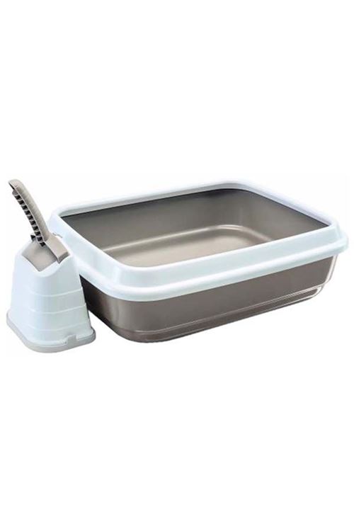 İmac Duo Kürekli Açık Kedi Tuvaleti Gri 50x40x15 Cm