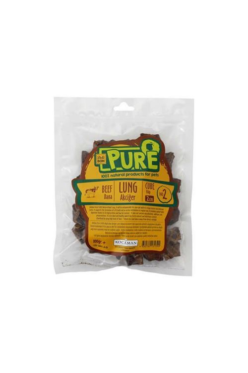 Delibon Kurutulmuş Küp Şeklinde Dana Akciğer Köpek Ödül Maması 2 Cm 100 Gr