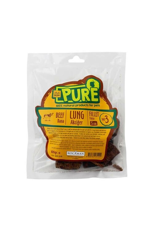 Delibon Kurutulmuş Fileto Dana Akciğer Köpek Ödül Maması 5 Cm 100 Gr