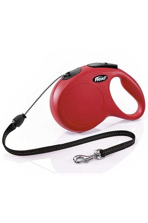 Flexi New Classic İp Otomatik Köpek Gezdirme Tasması Medium Kırmızı 8 Mt