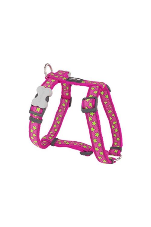 Red Dingo Stars Hot Pembe Lime Yıldızlı Köpek Göğüs Tasması 25 Mm