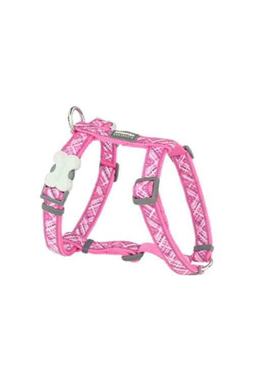 Red Dingo Flanno Desenli Köpek Göğüs Tasması Pembe 25 Mm