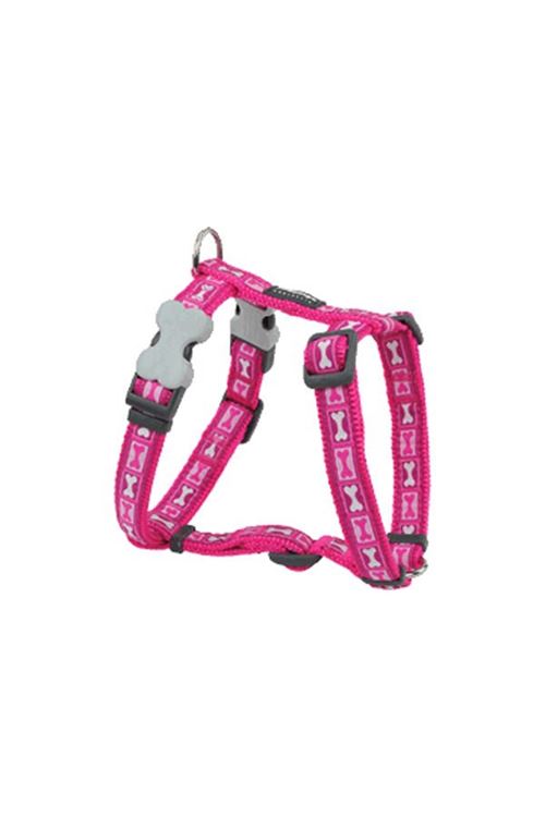 Red Dingo Bone Yard Desenli Köpek Göğüs Tasması Pembe 25 Mm