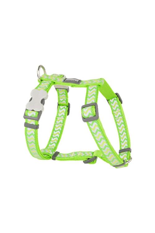 Red Dingo Reflektörlü Ziggy Desenli Köpek Göğüs Tasması Lime 25 Mm