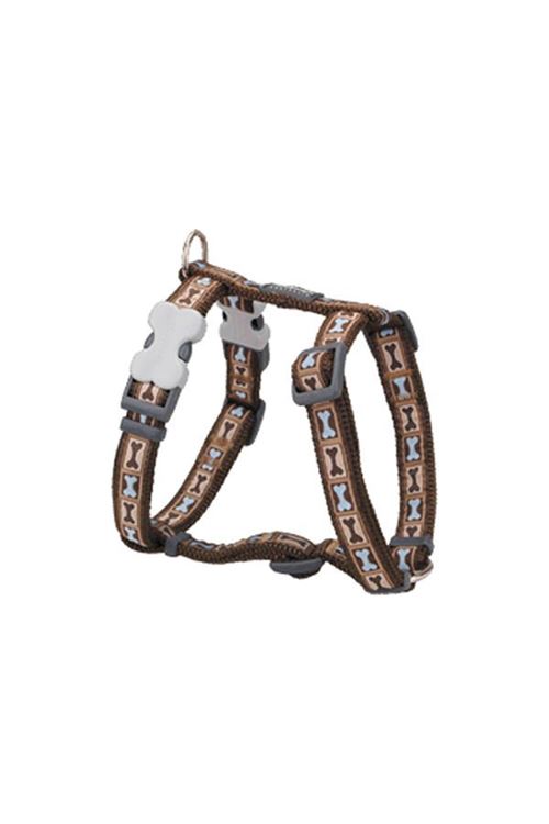Red Dingo Bone Yard Desenli Köpek Göğüs Tasması Kahverengi 12 Mm