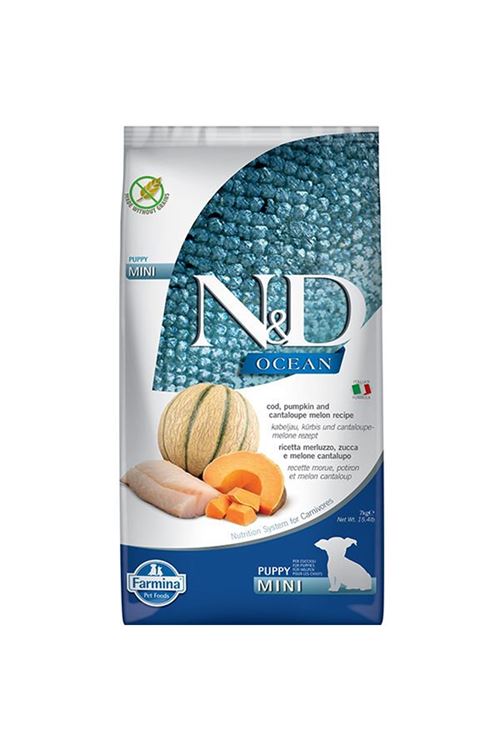 N&D Ocean Morina Balığı Balkabağı ve Kavunlu Yavru Köpek Maması 7 Kg