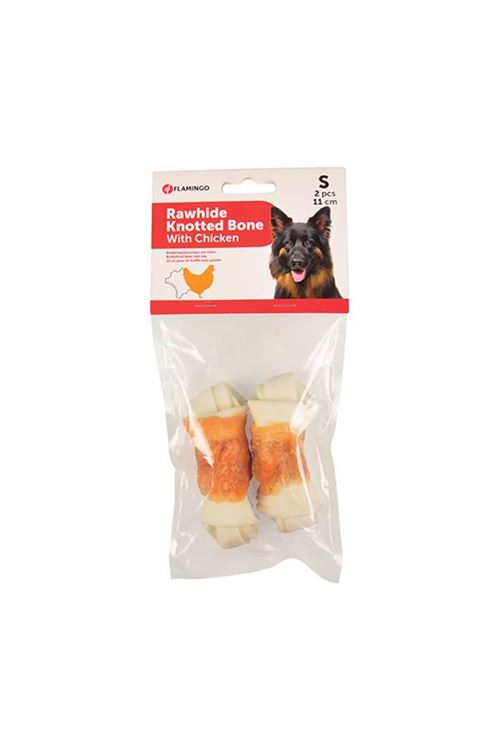 Flamingo Düğümlü Tavuklu Köpek Kemik Ödül Maması 2 Adet 11 Cm