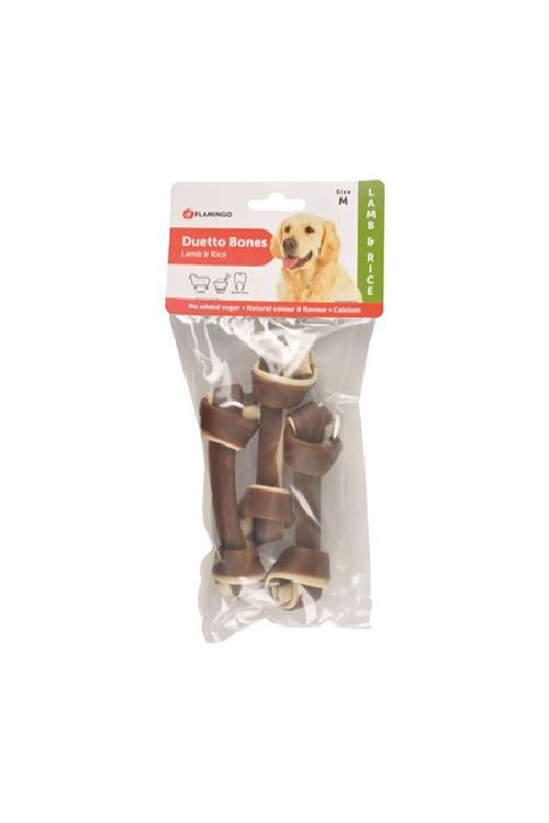 Flamingo Duetto Kuzu ve Pirinçli Köpek Kemik Ödülü Medium 3 Adet