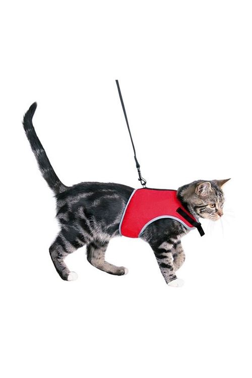 Trixie Soft Harness Leash Kedi Göğüs Tasma Seti Siyah 20 Mm 36-54 Cm