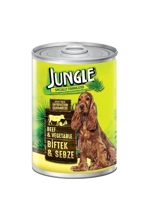 Jungle Biftek ve Sebzeli Yetişkin Köpek Konservesi 415 Gr