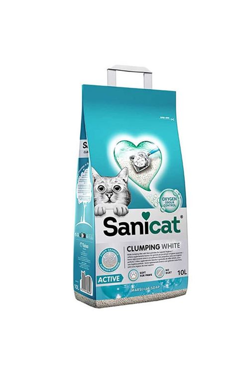 Sanicat Active Marsilya Sabunlu Topaklaşan Kedi Kumu İnce 10 Lt