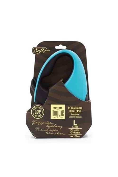 Doggie Soft Otomatik Köpek Uzatma Tasması Large Açık Mavi 50 Kg 5 Mt