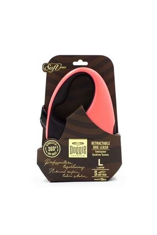 Doggie Soft Otomatik Köpek Uzatma Tasması Large Pembe 50 Kg 5 Mt