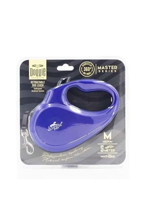 Doggie Master Otomatik Köpek Uzatma Tasması Medium Royal Mavi 25 Kg 5 Mt