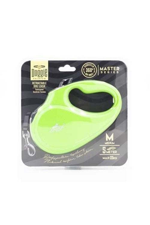 Doggie Master Otomatik Köpek Uzatma Tasması Medium Yeşil 25 Kg 5 Mt