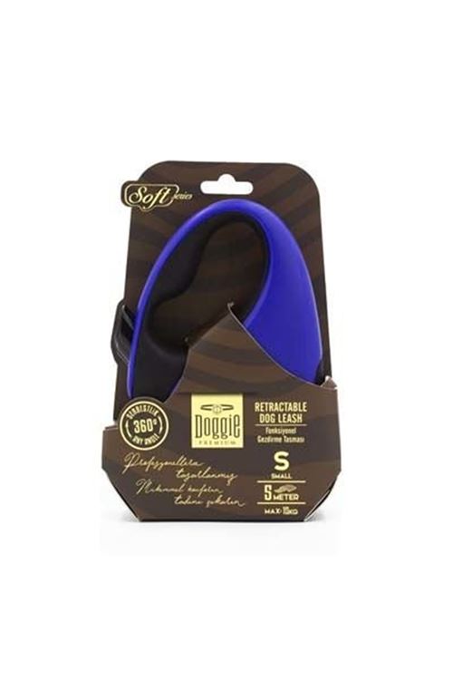 Doggie Soft Otomatik Köpek Uzatma Tasması Small Royal Mavi 15 Kg 5 Mt