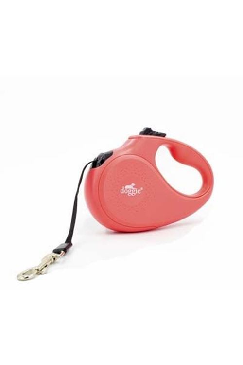 Doggie Master Otomatik Köpek Uzatma Tasması Medium Pembe 25 Kg 5 Mt