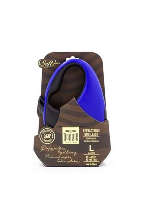 Doggie Soft Otomatik Köpek Uzatma Tasması Large Royal Mavi 50 Kg 5 Mt