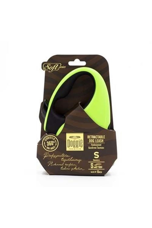 Doggie Soft Otomatik Köpek Uzatma Tasması Small Yeşil 15 Kg 5 Mt
