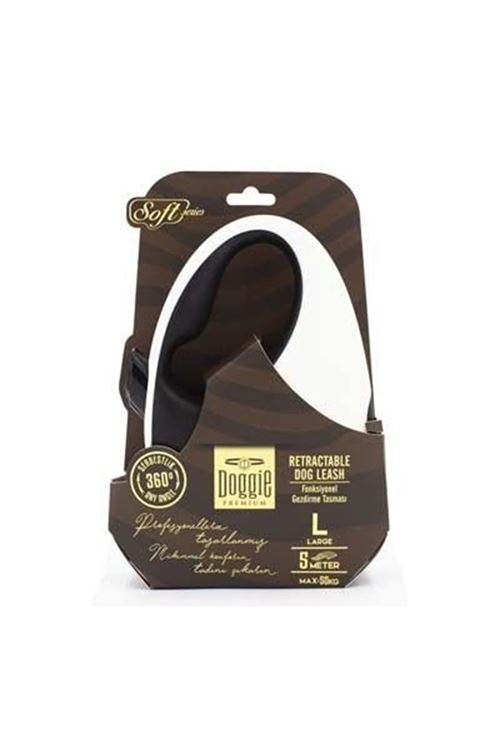 Doggie Soft Otomatik Köpek Uzatma Tasması Large Beyaz 50 Kg 5 Mt