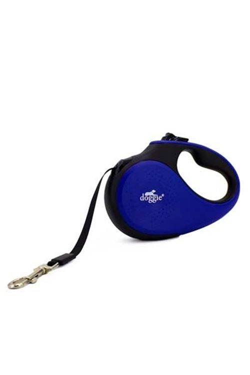 Doggie Soft Otomatik Köpek Uzatma Tasması Medium Royal Mavi 25 Kg 5 Mt