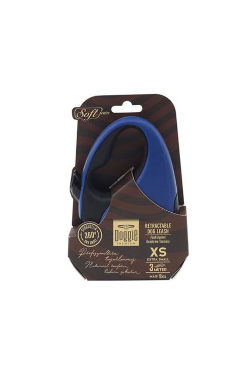 Doggie Soft Otomatik Köpek Uzatma Tasması Xsmall Royal Mavi 12 Kg 3 Mt