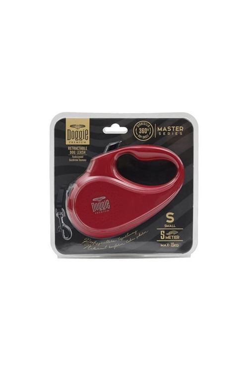 Doggie Master Otomatik Köpek Uzatma Tasması Small Kırmızı 15 Kg 5 Mt
