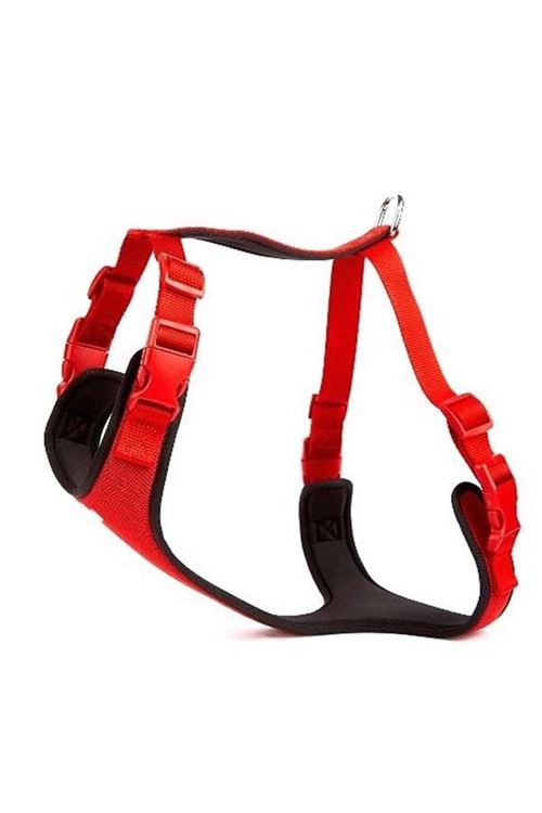 Doggie Havalı Dokuma Köpek Göğüs Tasması Small Kırmızı 1.5x40-50 Cm