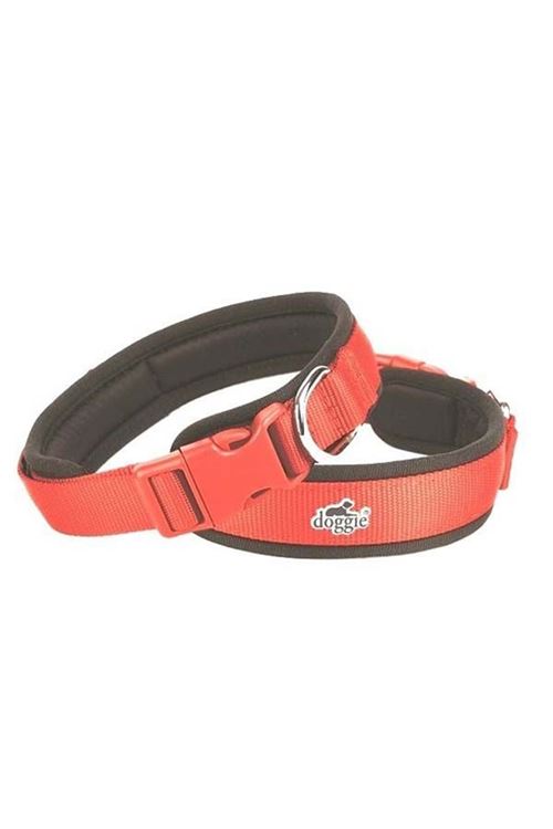 Doggie Havalı Dokuma Köpek Boyun Tasması Medium Kırmızı 2x35-45 Cm