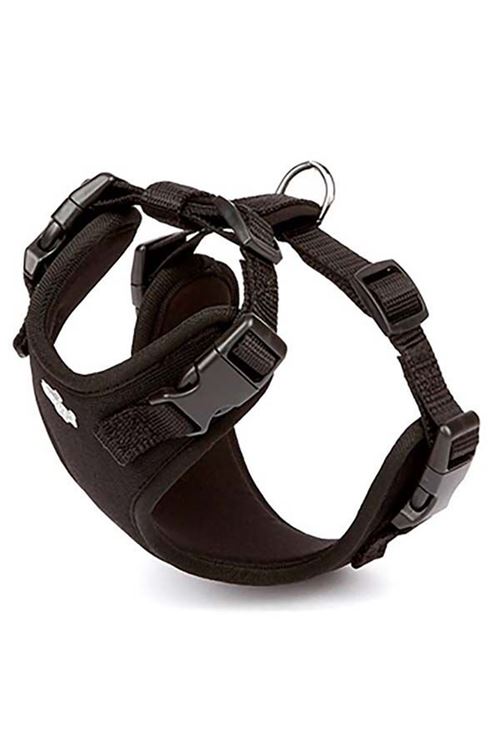 Doggie Havalı Dokuma Köpek Göğüs Tasması Xsmall Siyah 1.5x35-45 Cm