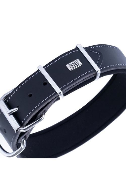 Doggie Dayanıklı Deri Köpek Boyun Tasması Medium Siyah 4x52-60 Cm