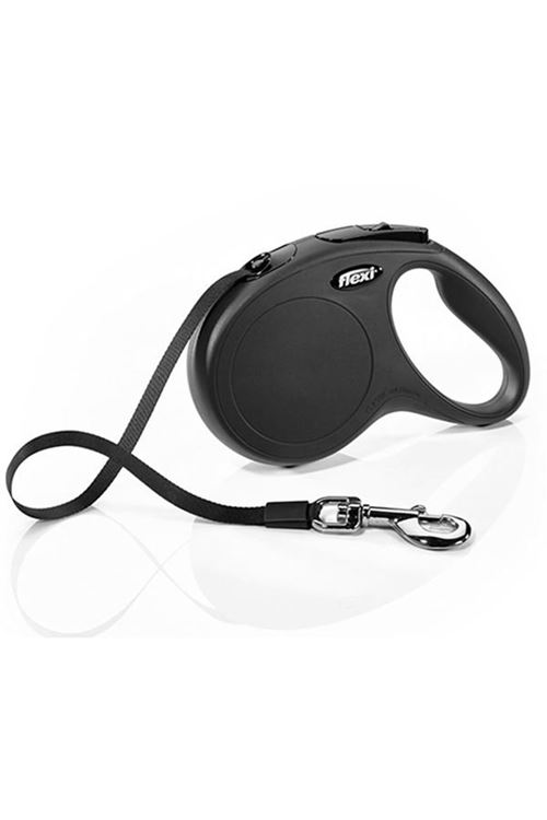 Flexi New Classic Şerit Otomatik Köpek Gezdirme Tasması Medium Siyah 5 Mt