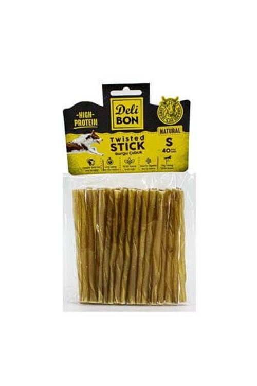 Delibon İnce Deri Burgu Çubuk Köpek Ödülü Naturel 40 Adet