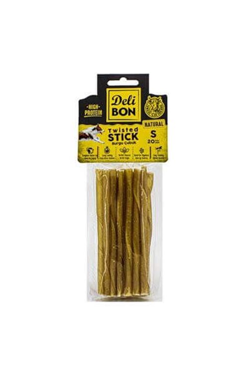 Delibon İnce Deri Burgu Çubuk Köpek Ödülü Naturel 20 Adet