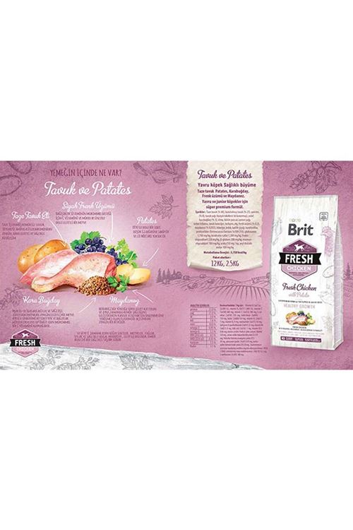 Brit Fresh Puppy Tavuk ve Patatesli Yavru Köpek Maması 12 Kg