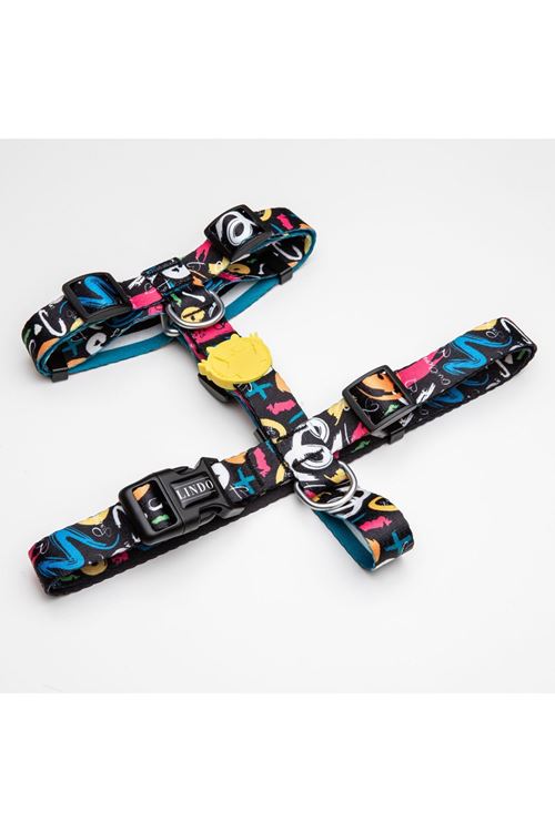 Lindo Dogs Enjoy H Tipi Köpek Göğüs Tasması Renkli Beden Medium