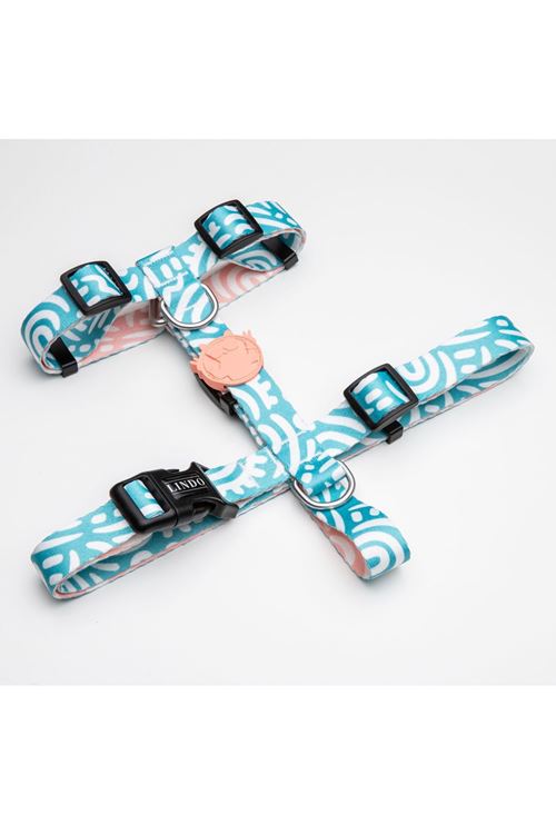 Lindo Dogs Touch H Tipi Köpek Göğüs Tasması Beden Beyaz/Mavi Medium