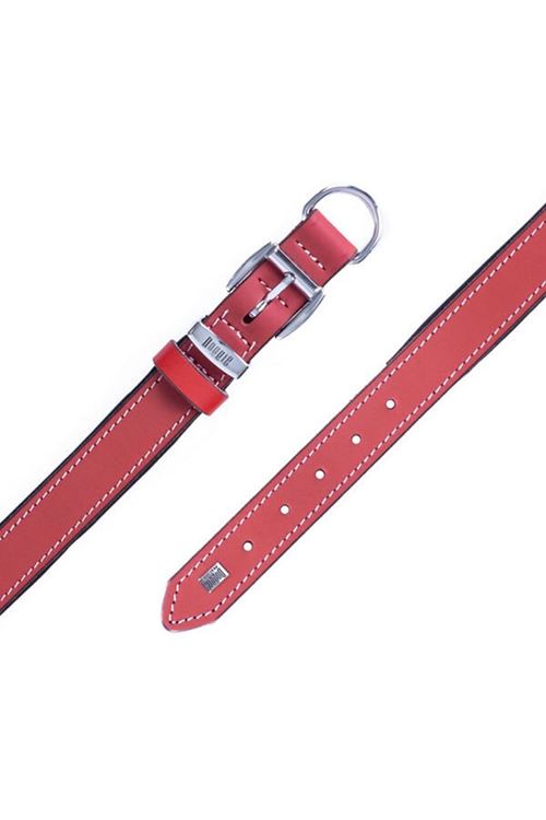Doggie Konfor Deri Köpek Boyun Tasması Medium Kırmızı 2.5x37 45 Cm