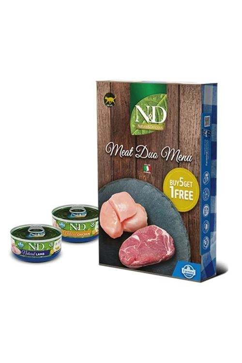 N&D Meat Duo Menu Tavuklu ve Kuzu Etli Yetişkin Kedi Konservesi 70 Gr 6 Al 5 Öde