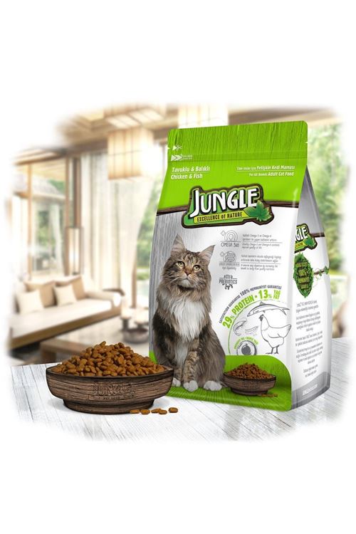 Jungle Tavuk ve Balıklı Yetişkin Kedi Maması 1.5 Kg