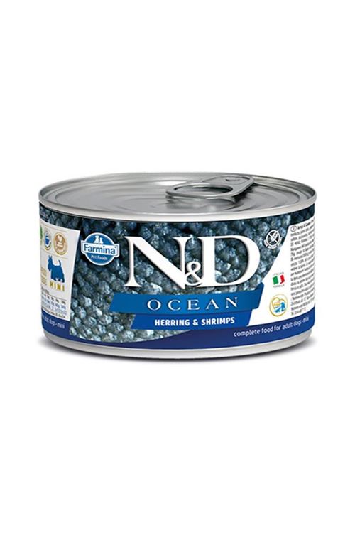 N&D Ocean Ringa Balıklı ve Karidesli Köpek Konservesi 140 Gr