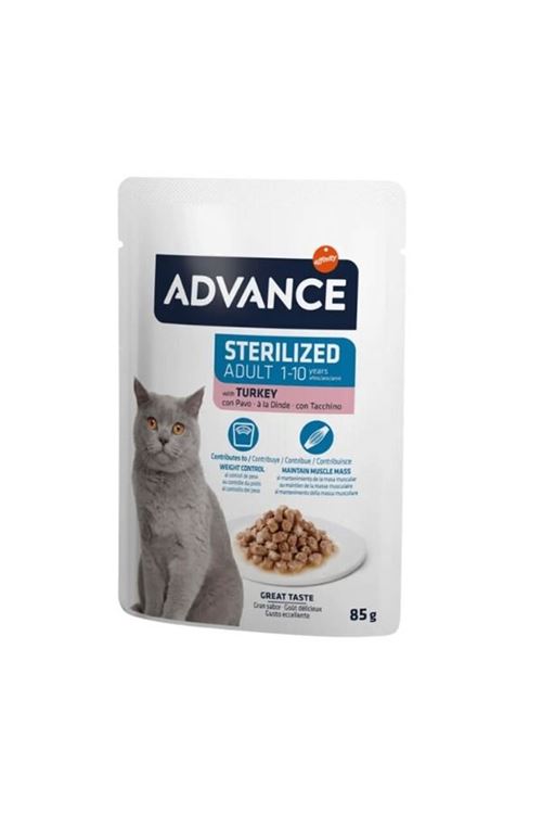 Advance Hindi Etli Pouch Kısırlaştırılmış Yetişkin Kedi Maması 85 Gr