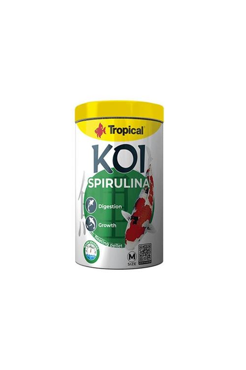 Tropical Spırulına Pellet Koi Balıkları için Spırulına Katkılı Pellet Balık Yemi Medium 1000 Ml 320 Gr