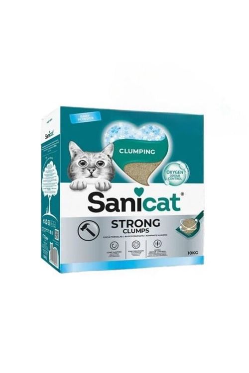Sanicat Strong Clumps Ekstra Güçlü İnce Taneli Kedi Kumu 10 Kg