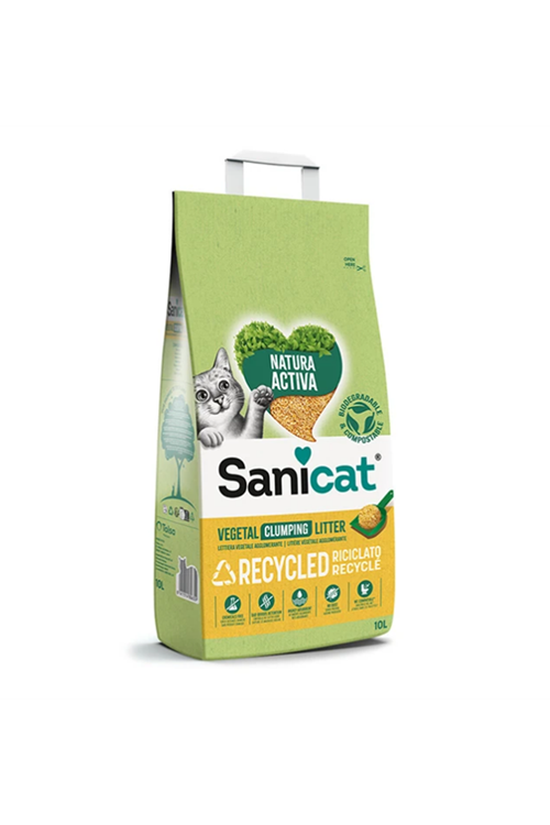 Sanicat Natura Activa Topaklanan Kokusuz Doğal Kedi Kumu 10 Lt