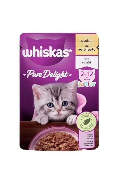 Whiskas Pouch Pure Delight Jöle İçerisinde Tavuklu Yavru Kedi Konservesi 85 Gr